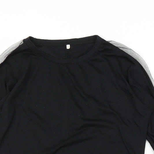 Womens UK Size S Preworn Black Basic Blouse