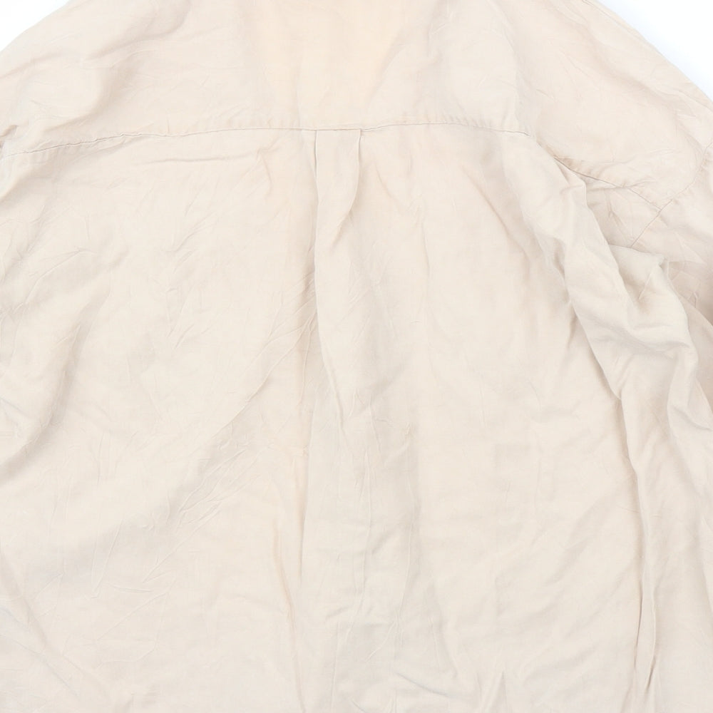 Womens UK Size L Preworn Beige Basic Button-Up