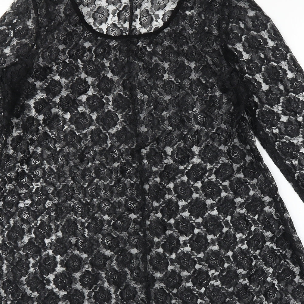 Womens UK Size M Saloos Black Tunic Blouse
