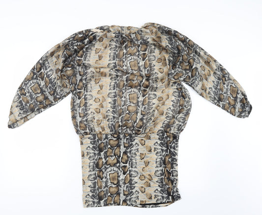 Preworn Womens Brown Animal Print Shift One Size