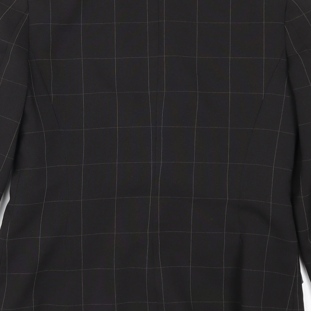 Select Womens Black Check  Jacket Suit Jacket Size 10
