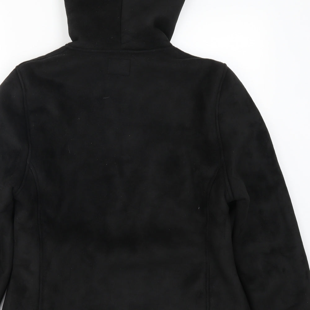 Brand and care label for Papaya women’s black jacket coat, size UK 12