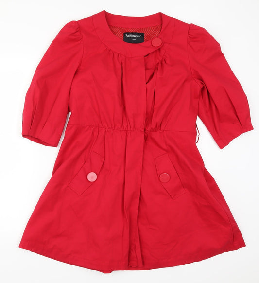 Womens UK Size 12 Atmosphere Red Pea Coat
