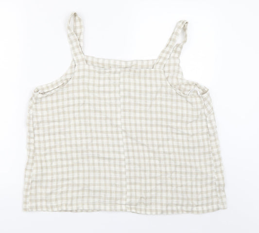 Papaya Womens Beige Check Basic Blouse Size 18