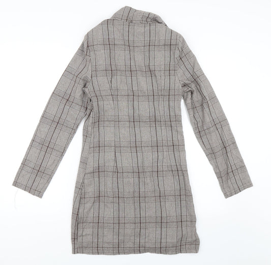 PRETTYLITTLETHING Womens Brown Jacket Dress Size 6