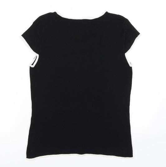 Klass Collection Womens Black Basic Blouse Size S