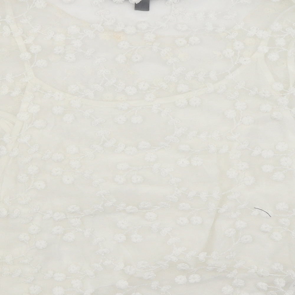 Womens UK Size 12 Topshop White Basic T-Shirt