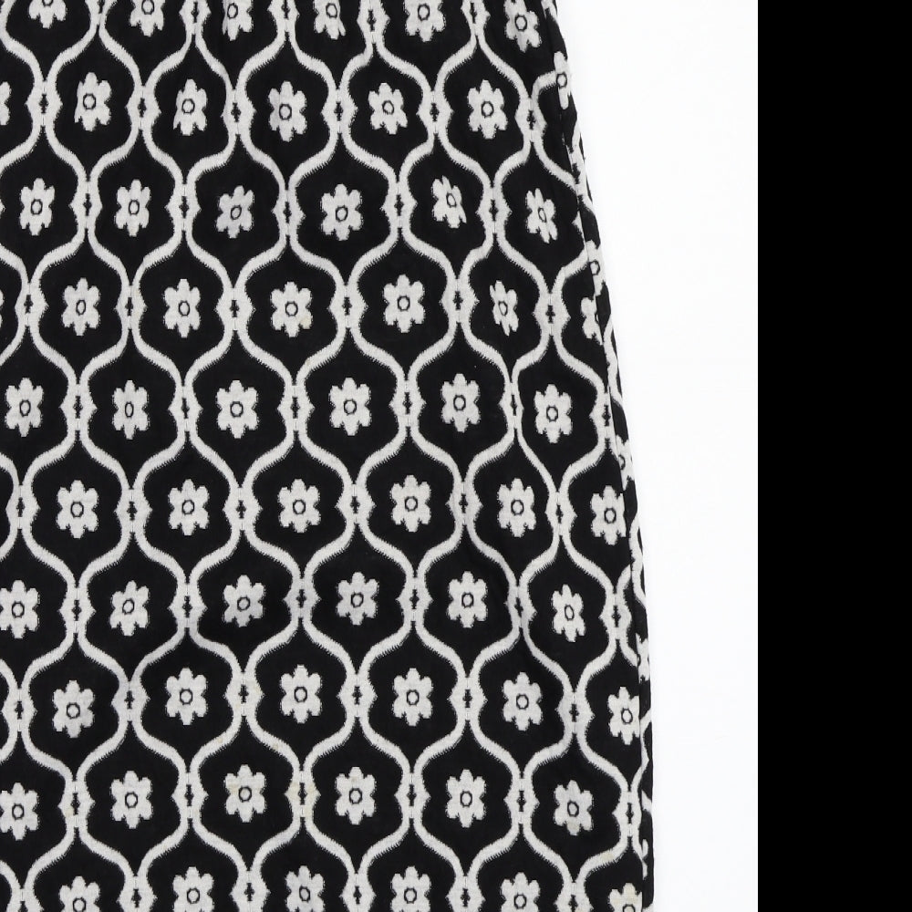 Veritgo Womens Black Floral A-Line Size XS