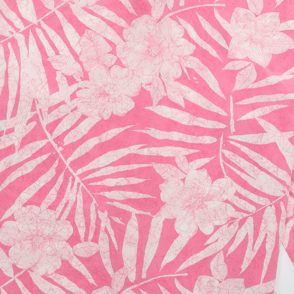 Womens UK Size 14 Preworn Pink Basic Button-Up