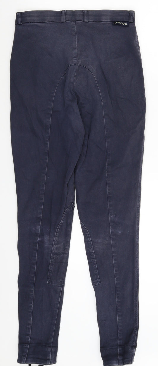 Womens UK Size 28 in Harry Hall Extra-Slim Fit Blue Trousers
