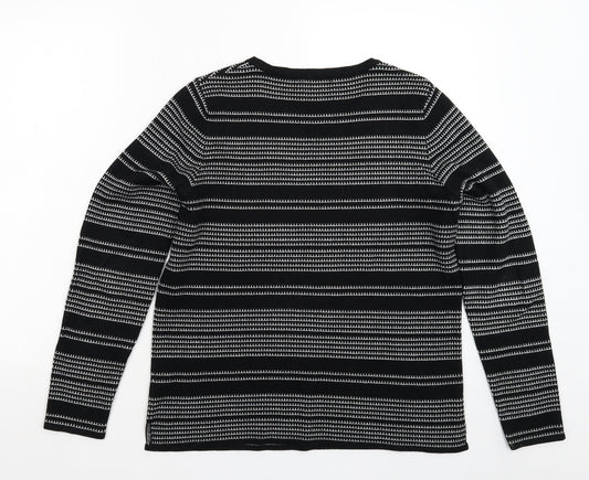 Back view of Papaya women’s black geometric knit jumper, size UK 14