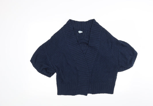 Oasis Womens Blue Knit Wrap Jumper Size 10