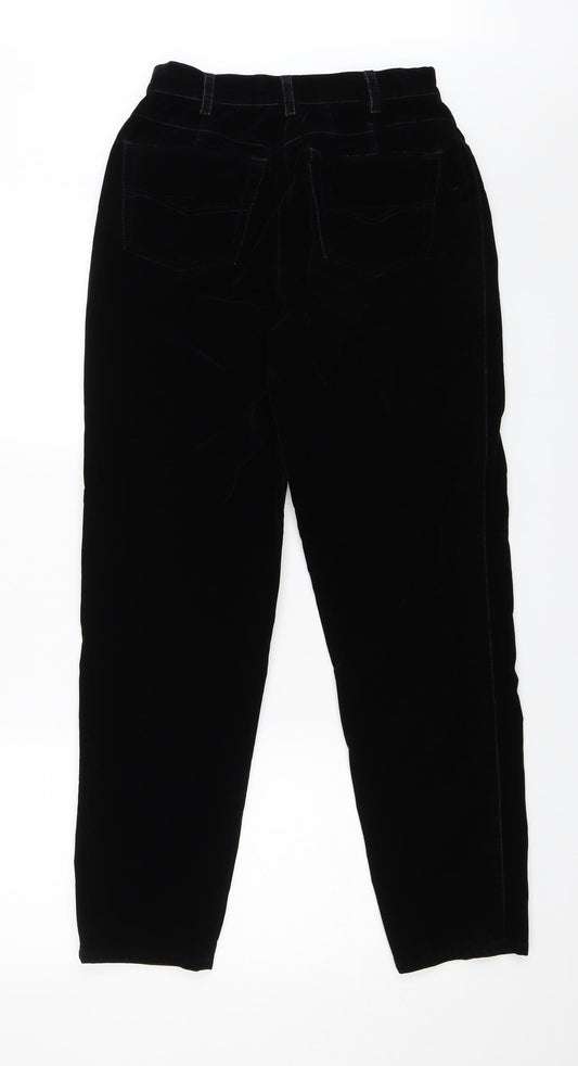 Bianca Womens Black Velour Trousers Size 10 L28 in