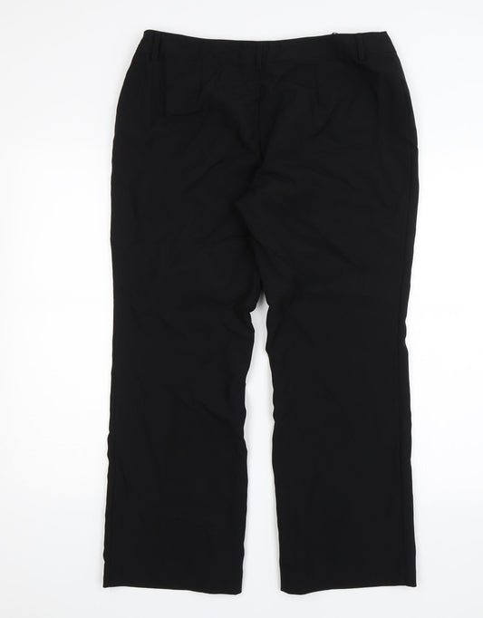 Womens UK Size 14 Papaya Regular Fit Dress Pants Black Trousers