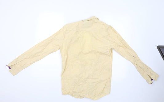 vogueraw Mens Yellow Button-Up Size M