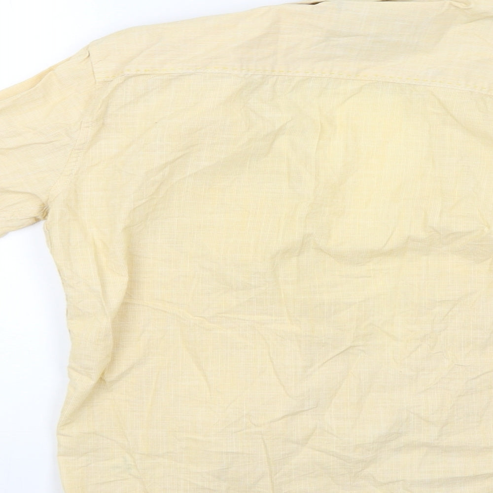 vogueraw Mens Yellow Button-Up Size M