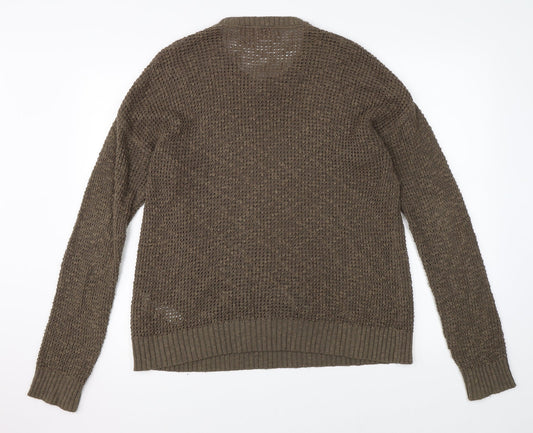 FOREVER 21 Womens Brown Knit Pullover Jumper Size L