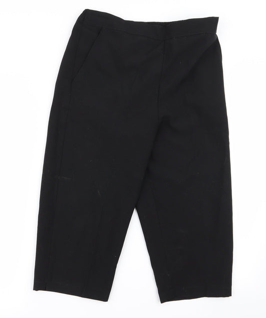 Womens UK Size 12 Preworn Regular Fit Black Trousers