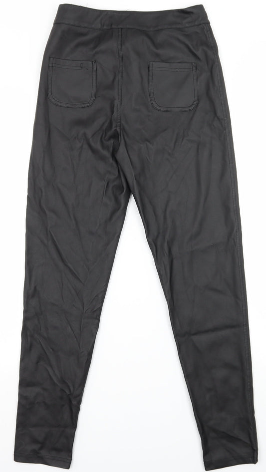 Womens UK Size 8 PRETTYLITTLETHING Regular Fit Black Trousers