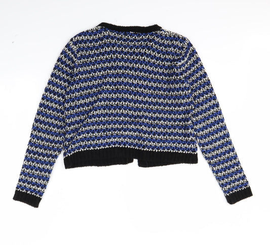 M&Co Womens Black Striped Jacket Size M