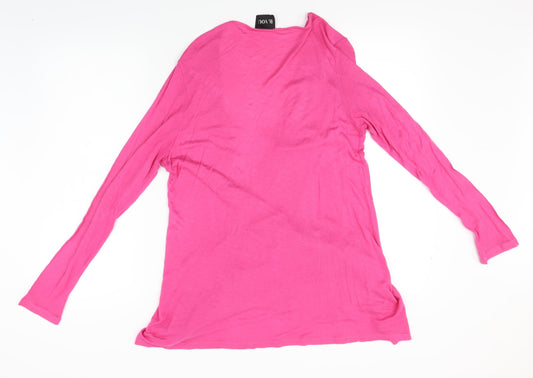 B. you Womens Pink Wrap Blouse Size 14