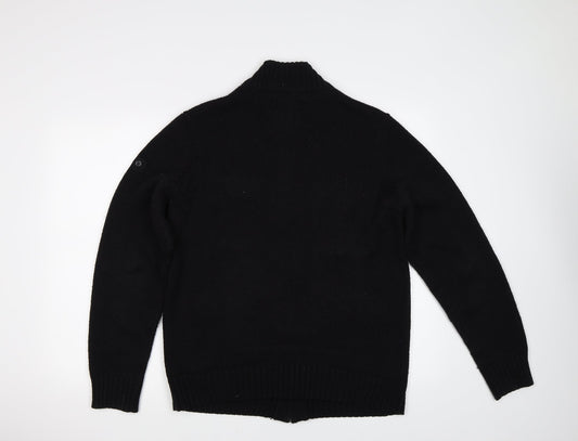 Dissident Mens Black Cardigan Jumper Size M