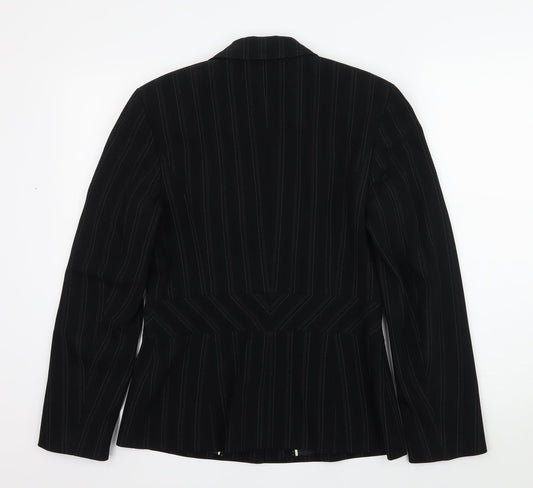 NEXT Womens Black Striped  Jacket Blazer Size 10