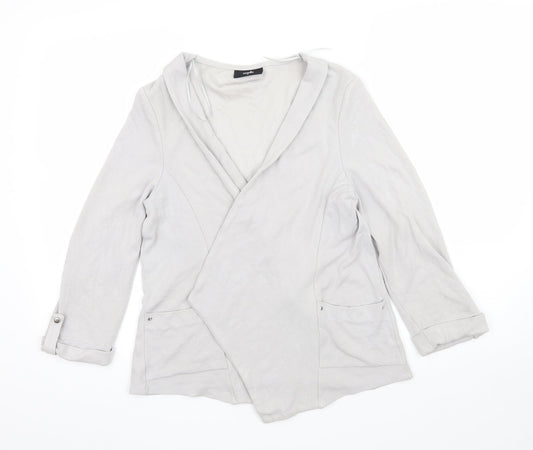 Wallis Womens Grey Jersey Cardigan Jumper Size M