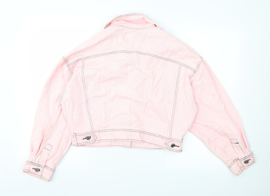 Missguided Womens Pink Denim Jacket Size 6