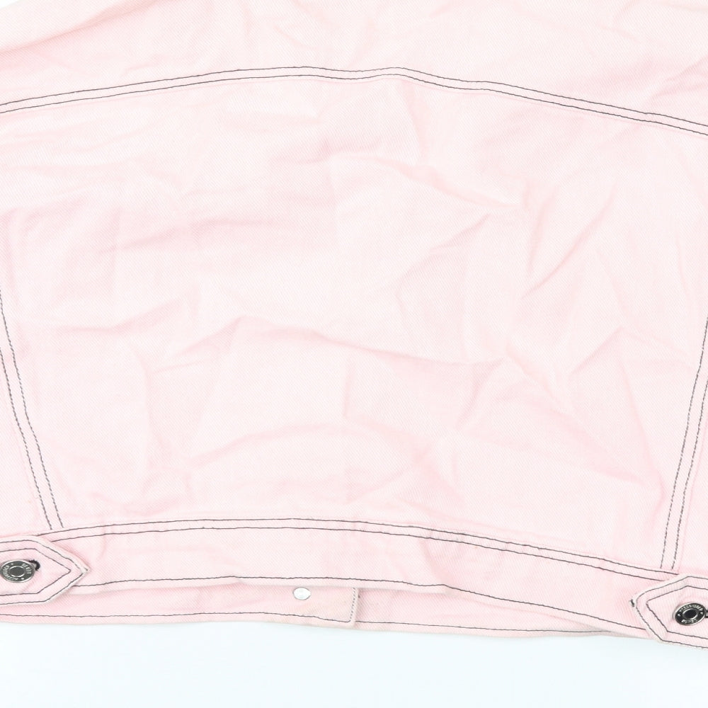 Missguided Womens Pink Denim Jacket Size 6