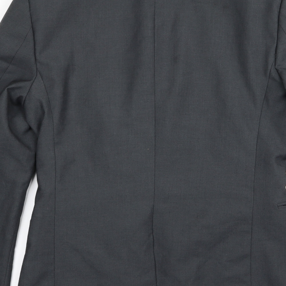 Mens UK Size 38 Topman Regular Grey Suit Jacket