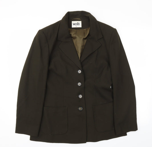 Wallis Womens Green Jacket Blazer Size 14
