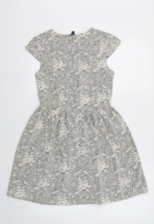Topshop Womens Ivory Fit & Flare Size 10