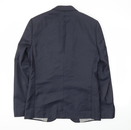 Mens UK Size 40 River Island Regular Blue Suit Jacket