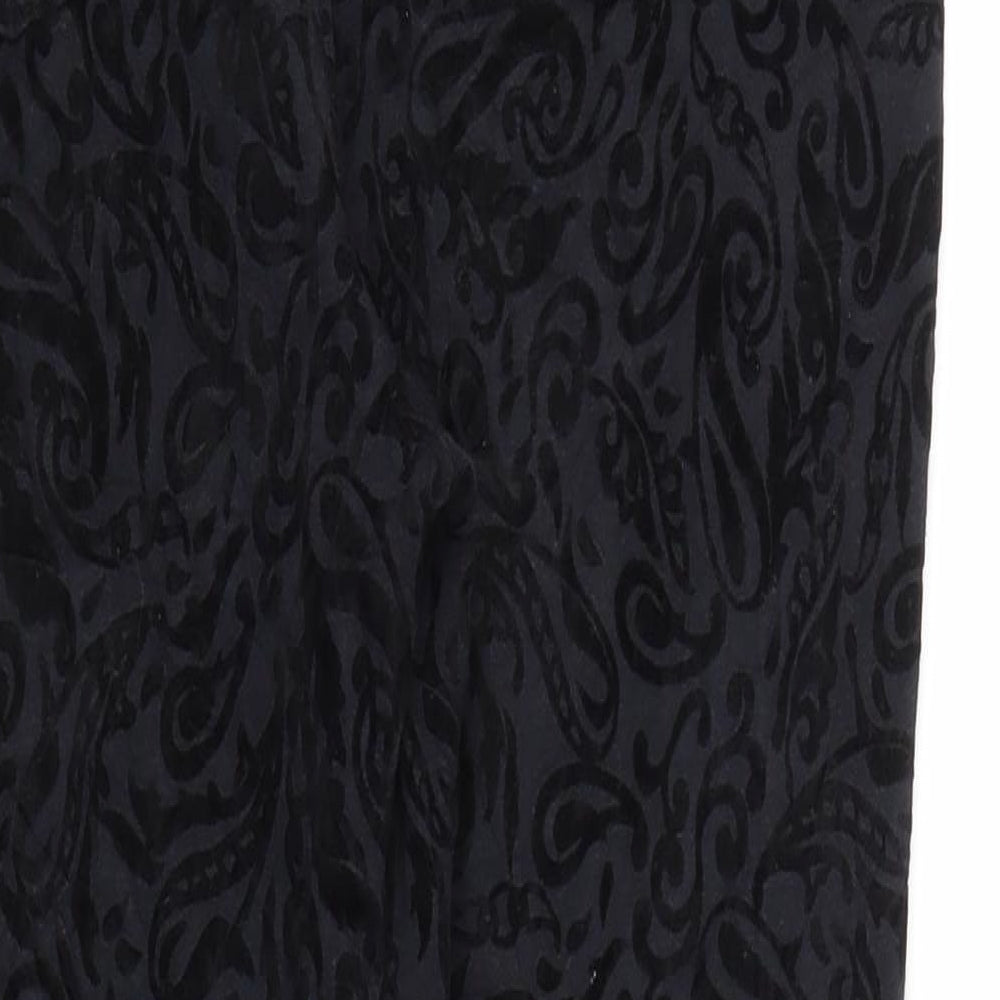 Papaya Womens Black Argyle/Diamond Capri Trousers Size 14 L27 in
