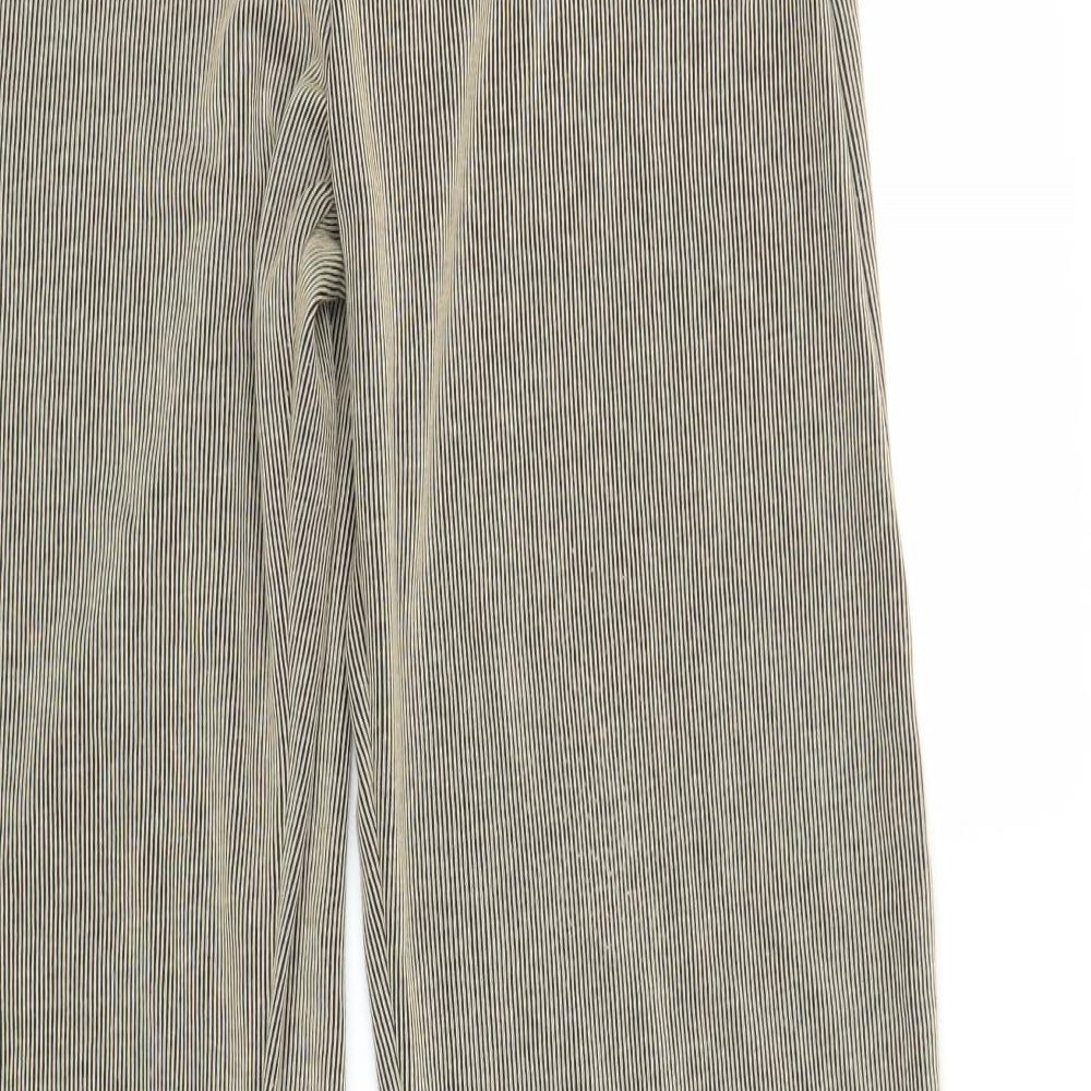 Nasty Gal Womens Beige Striped Trousers Size 10 L28 in