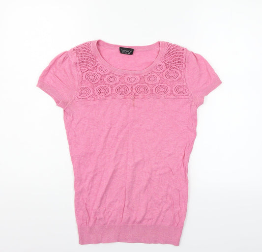 Topshop Womens Pink Pullover Jumper Size 10