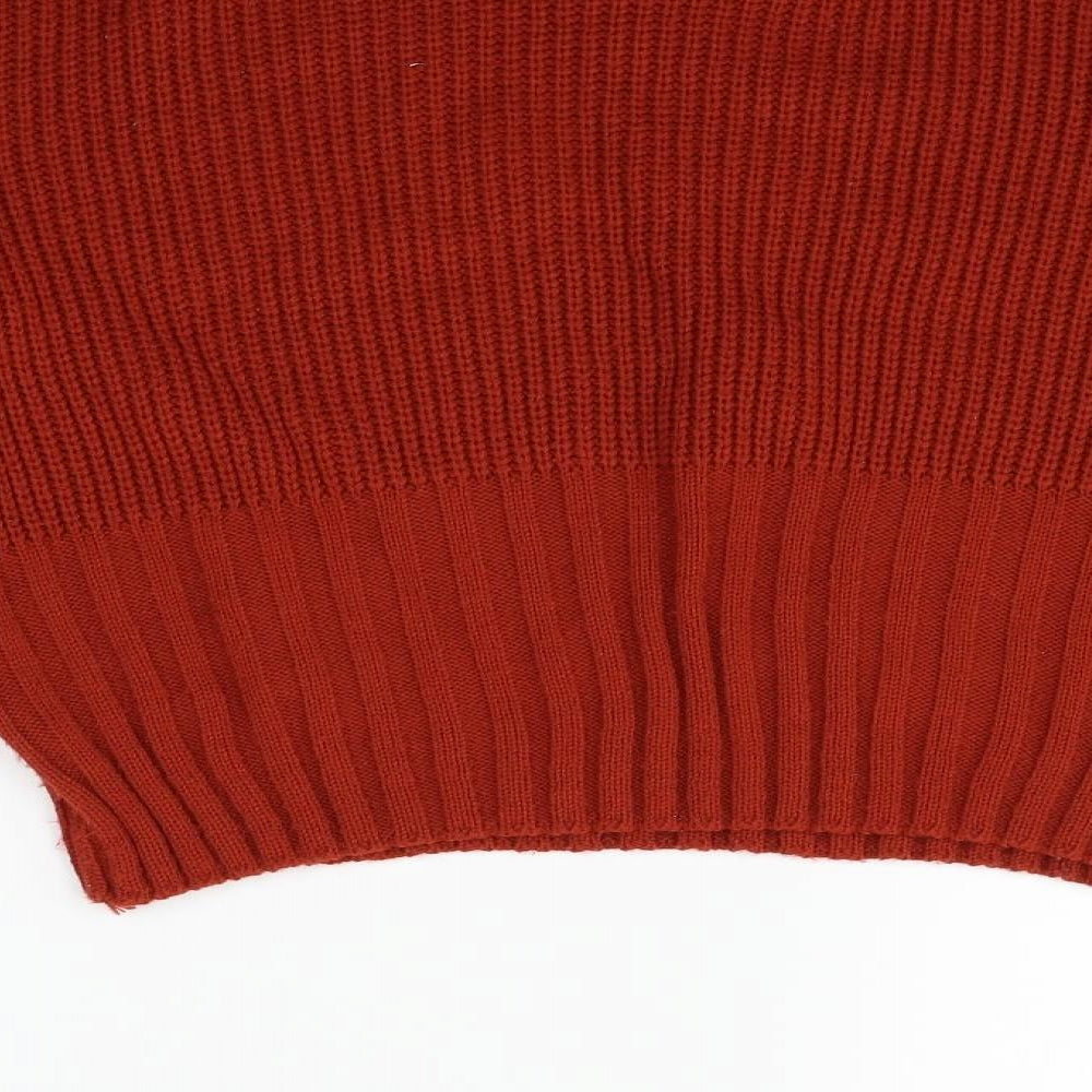 Nasty Gal Womens Orange Pullover Jumper Size M - washable mark on bottom