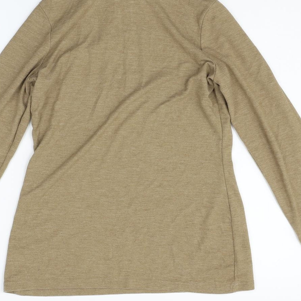 Womens UK Size 10 Warehouse Beige Basic T-Shirt