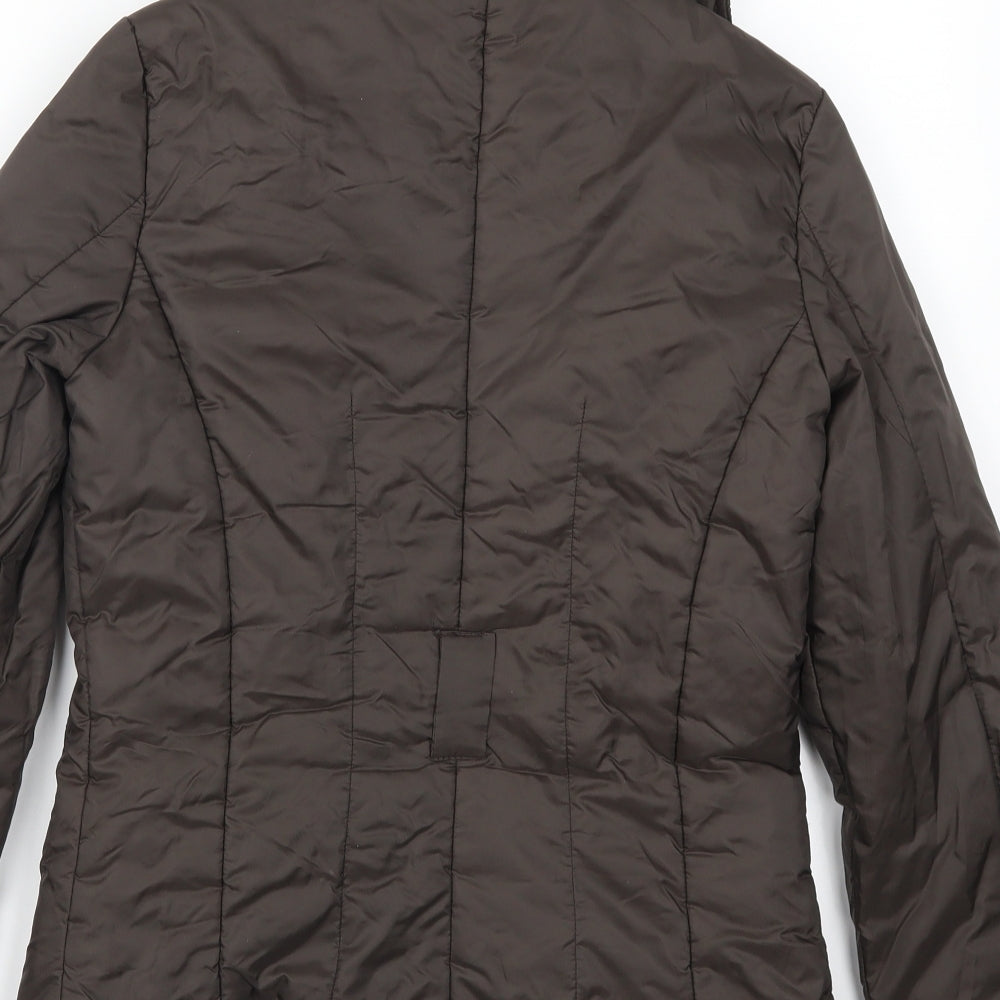 Womens UK Size 10 New Look Brown Quilted Coat