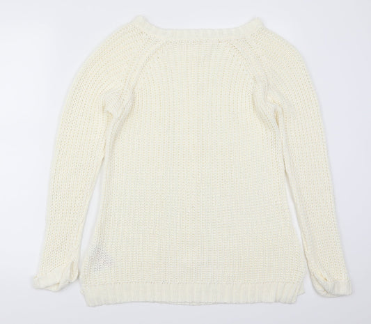 Peacocks Womens Ivory Knit Pullover Jumper Size 12