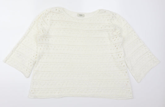 Additional front view of Papaya women’s white jumper, size L