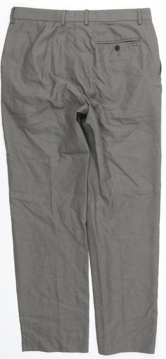 Marks and Spencer Mens Grey Trousers Size 32 L30 in
