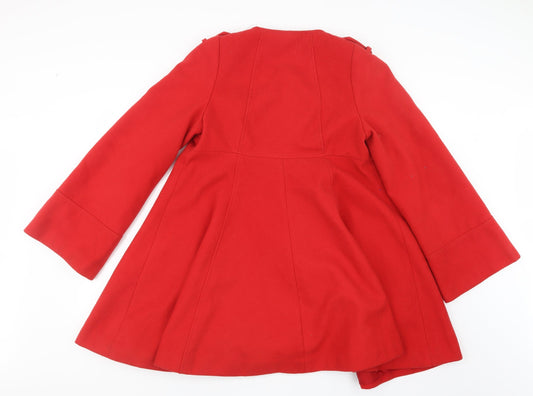 F&F Womens Red Pea Coat Coat Size 12