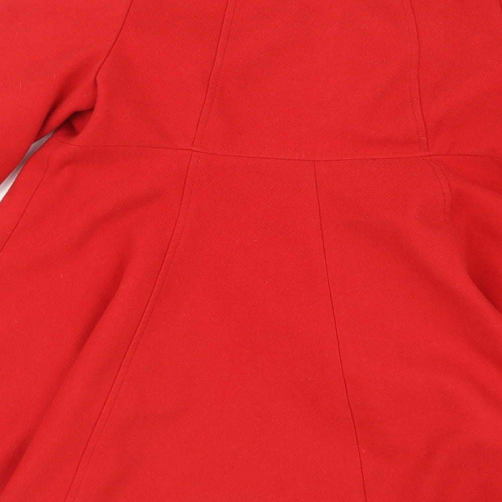 F&F Womens Red Pea Coat Coat Size 12