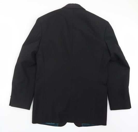 Preworn Mens Black Jacket Suit Jacket Size 38