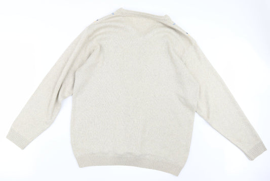 Essentials Mens Beige Knit Pullover Jumper Size S