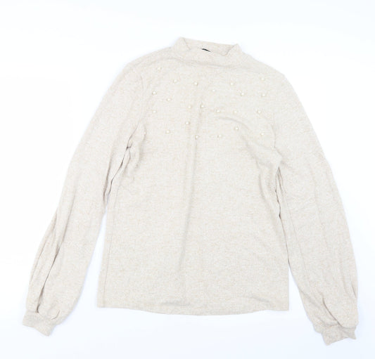 Very Womens Beige Knit Pullover Jumper Size 10