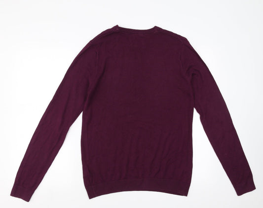 Marks and Spencer Mens Purple Pullover Jumper Size S
