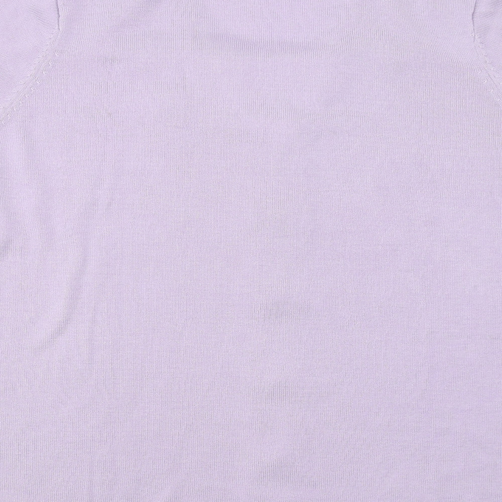 BM collection Womens Purple Pullover Jumper Size L - Floral embroidery